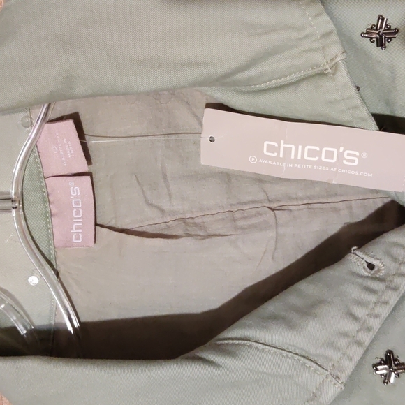 Chico's Beaded Utility Jacket NWT Size Small/4: (Chico's 0) - Picture 7 of 12